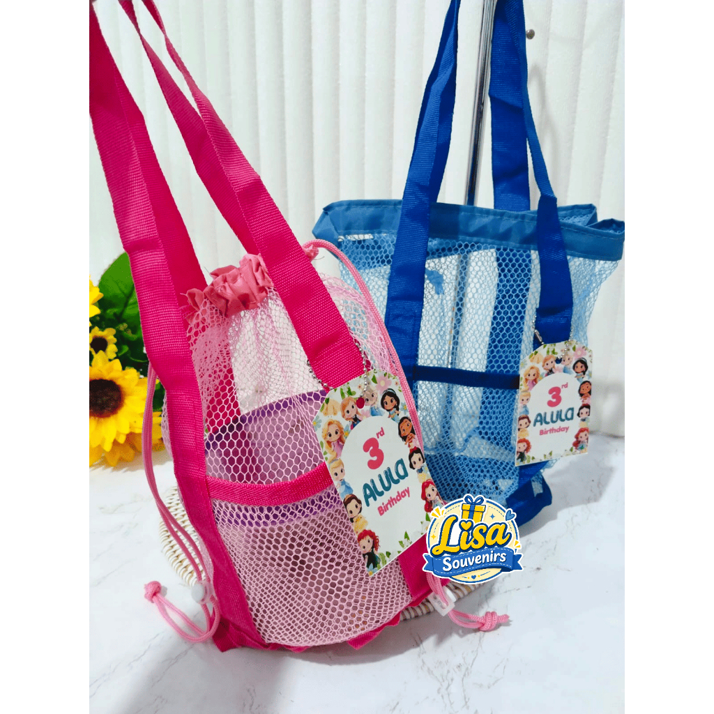BEACH BUCKET TAS JARING SOUVENIR BAG ULANGTAHUN GOODIEBAG ULTAH