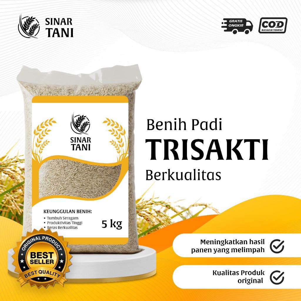 Benih padi bibit padi TRISAKTI kualitas premium kemasan 5 kg