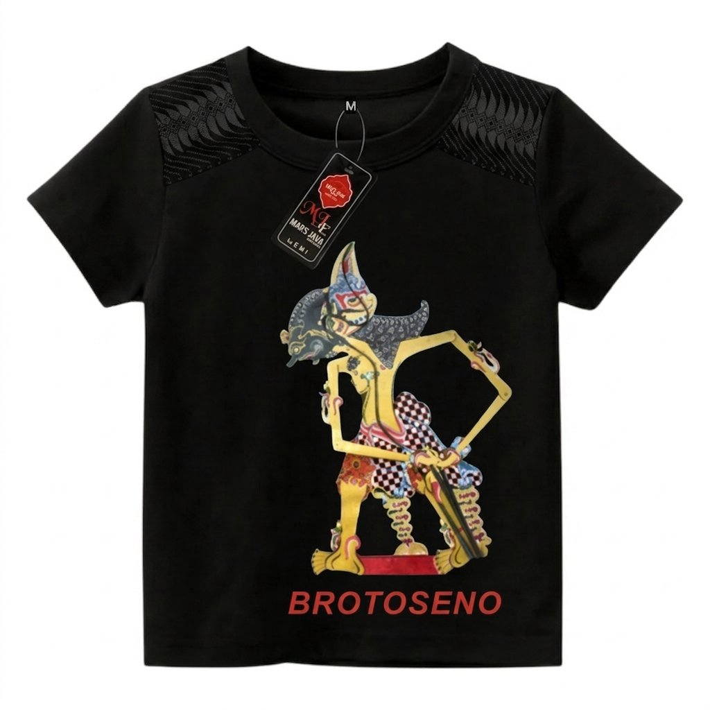 Kaos Pria Wayang Arjuna Lengan Pendek Katun  24s Baju Kaos Atasan Dewasa Motif Wayang Jawa Jumbo S-X