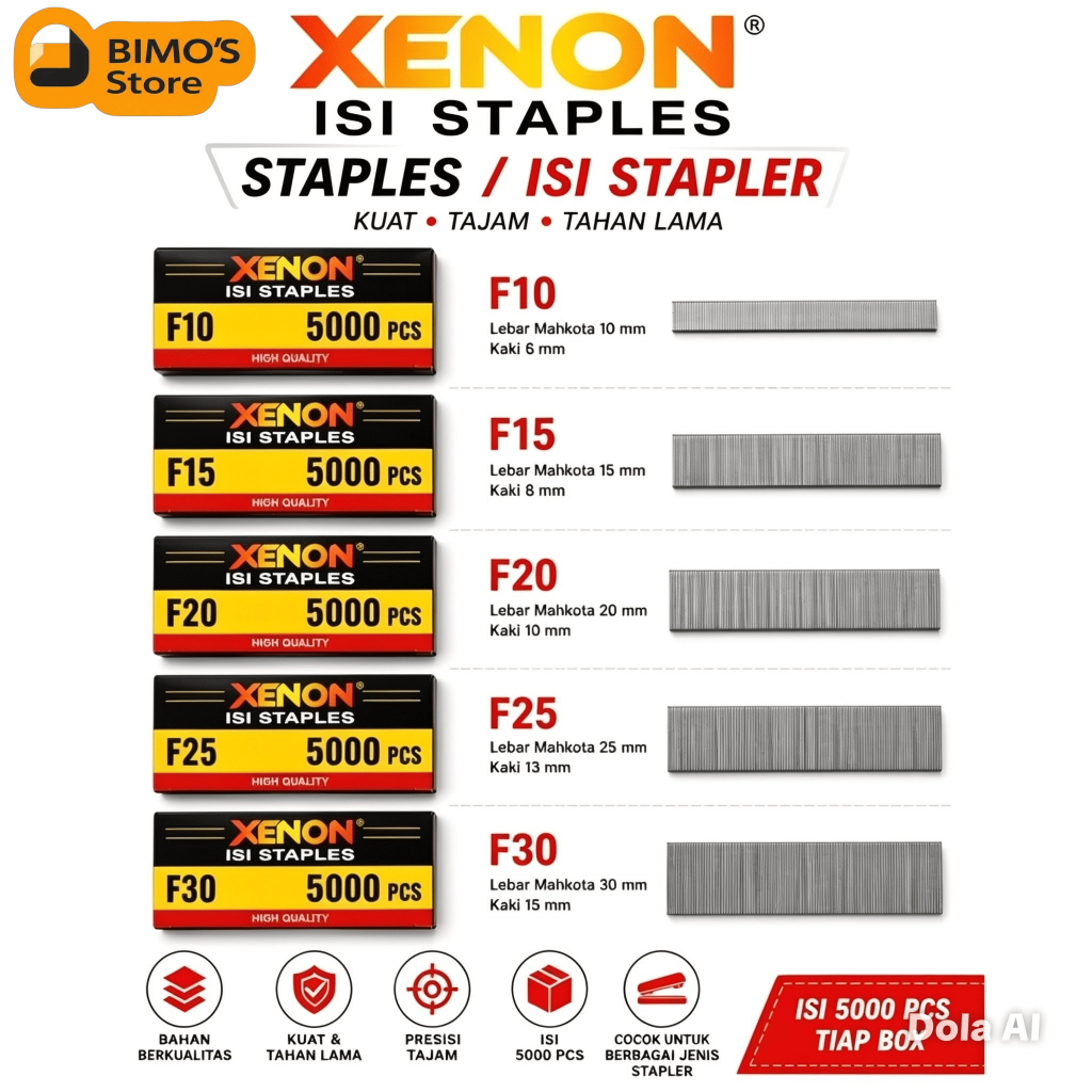 Xenon isi Staples Tembak Refill Isi Staples Angin Stapler Angin