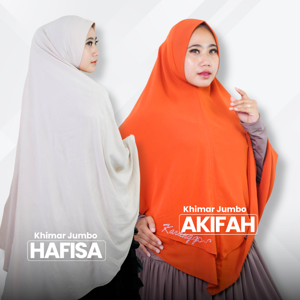 OLIEVE HIJABS ll KHIMAR AKIFA Bahan Ceruti Syari Jumbo Kerudung Polos Premium  Kerudung Panjang Form