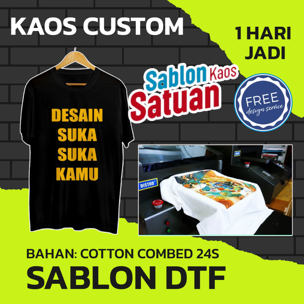 KAOS CUSTOM SATUAN COTTTON 24S