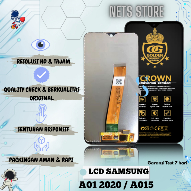 LCD TOUCHSCREEN SAMSUNG A01 / A01 BIG / A015 / A015F CONNECTOR BIG ORIGINAL BIG GLASS FULLSET COMPLE