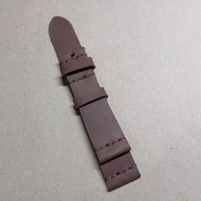 strap jam kulit asli coklat slim 20mm