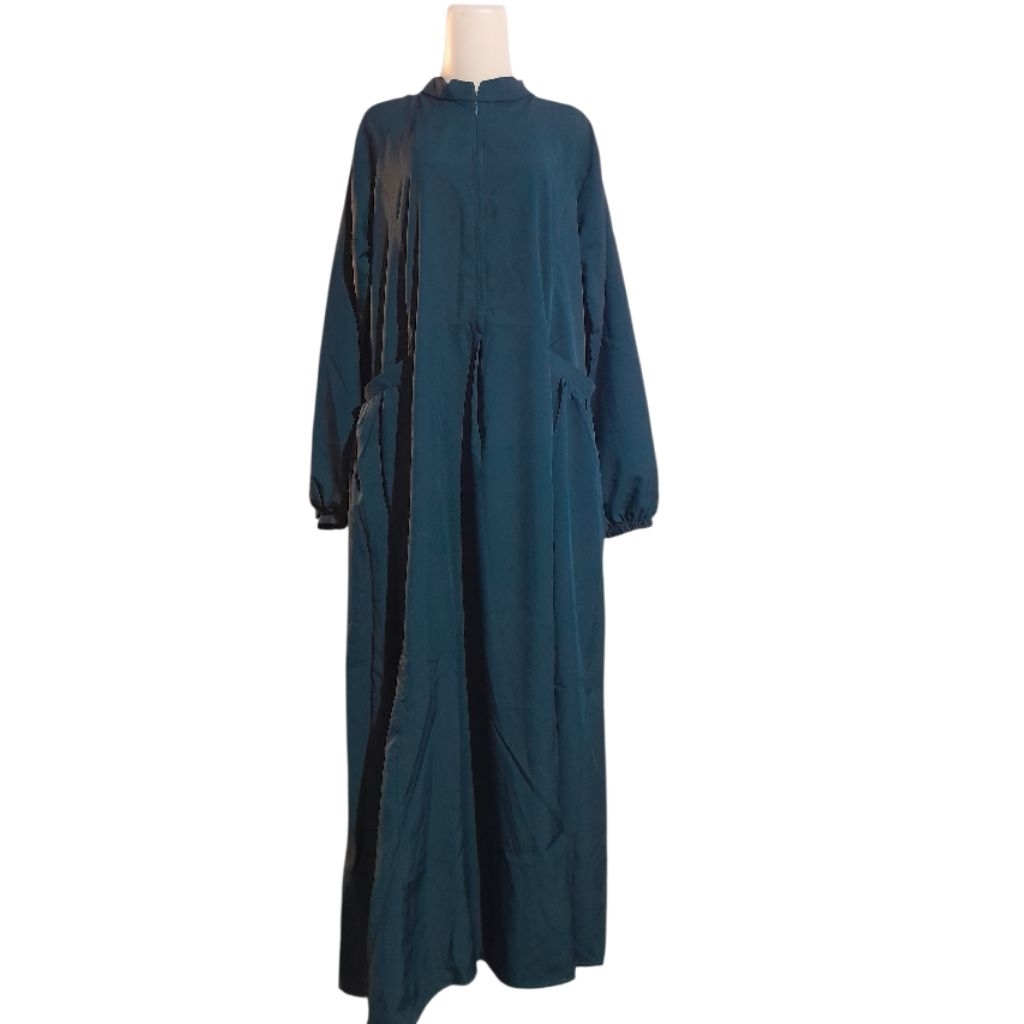 Gamis Polos Emerald Zade Sifon Sutra Kerah Shanghai Busui LD 120 PB 135