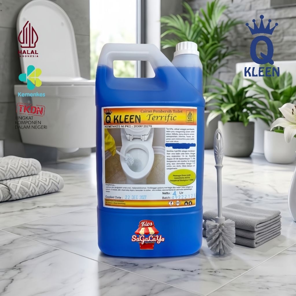 Q KLEEN Terrific - Cairan Pembersih Toilet & Kamar Mandi 4 Liter
