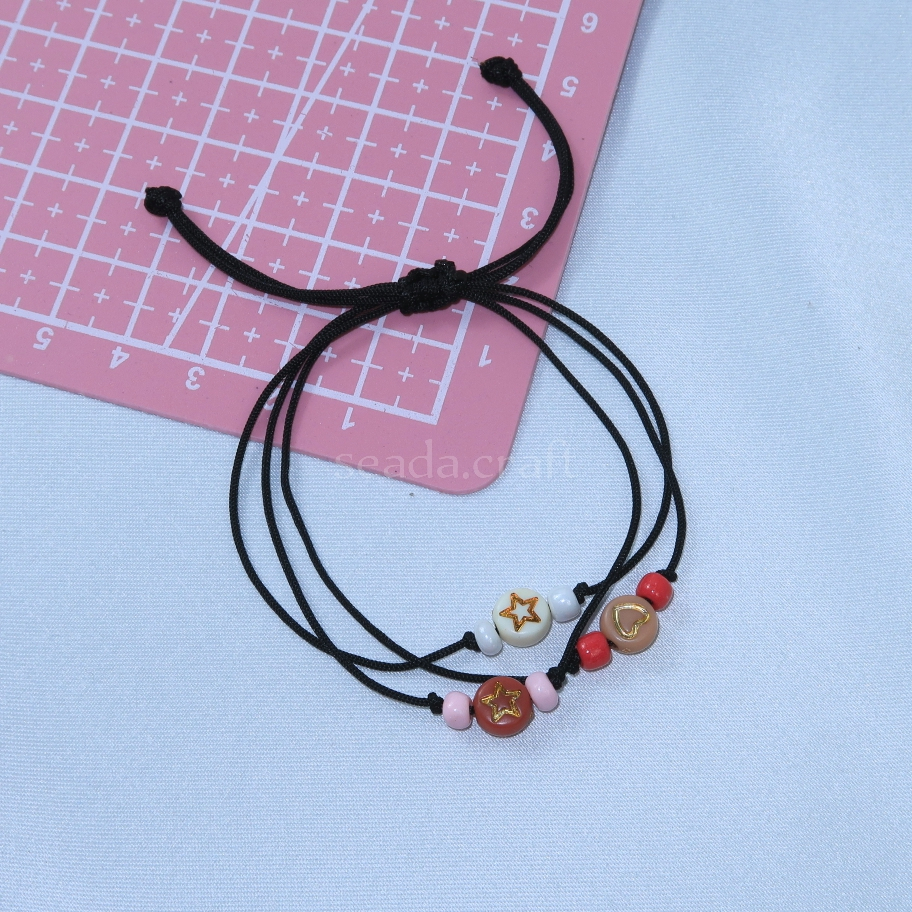 Gelang tali gelang manik manik Beads Love Colorful – Gelang Tali Aesthetic Handmade Korean Style Cou
