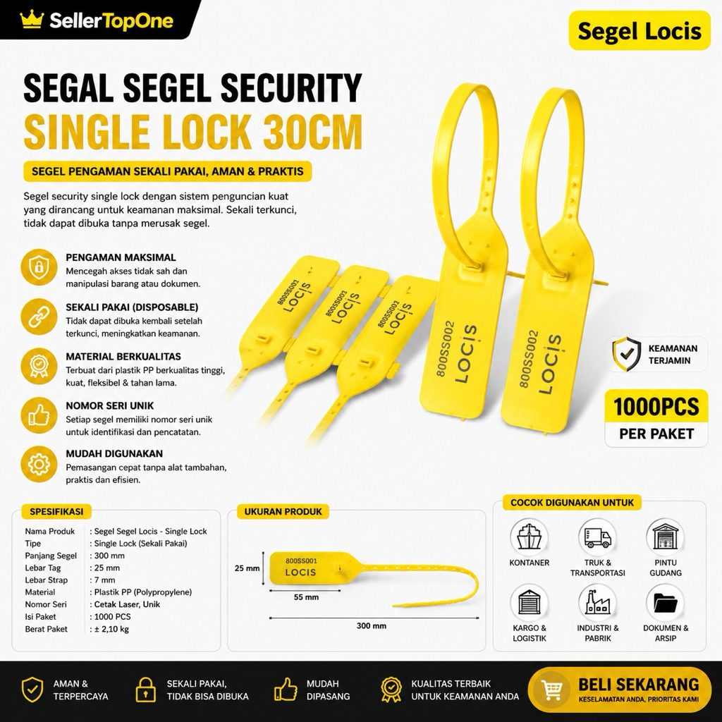 Segel Security Singgle Lock Metal / Seal Segel Locis Security