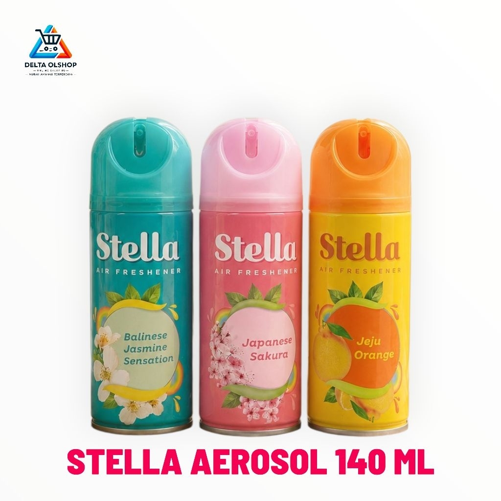 Stella aerosol 140 ml |Pengharum Ruangan Spray kemasan Ekonomis|Ruangan segar dan wangi