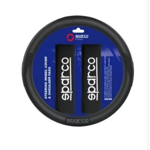 Cover setir mobil/ steering wheel cover black original Sparco universal