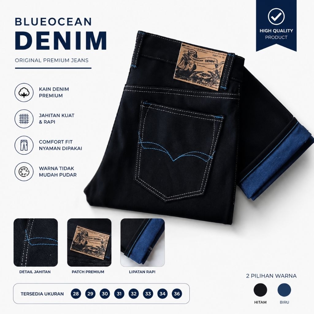 ONE OCEAN DENIM >>  jeans SELVEDGE accent weft lineblue PANTHER WOLF x pro indigo