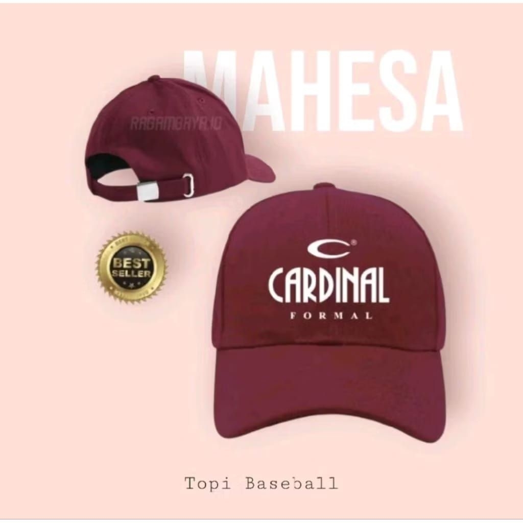 TOPI BASBELL CAPS UNISEX TOPI POLO HAT CAPS PREMIUM ORIGINAL PRIA WANITA  LOGO CARDINAL