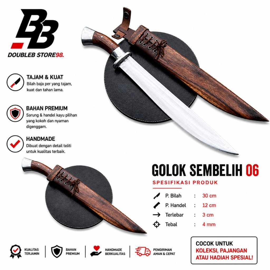 PISAU DAGING POTONG HEWAN KURBAN,GOLOK SEMBELIH BAJA PER SEPUH VARIAN 06