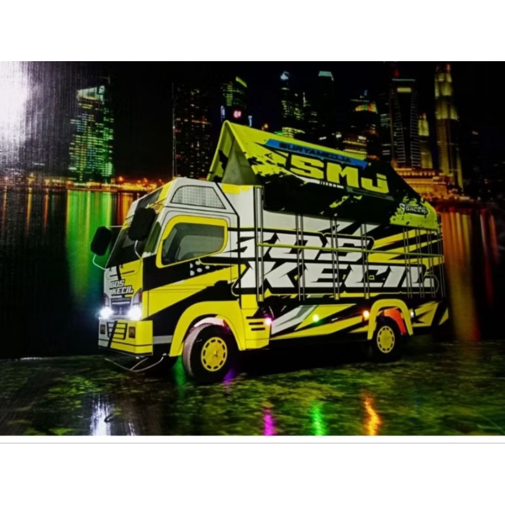 miniatur truk oleng bos kecil kuning ful variasi