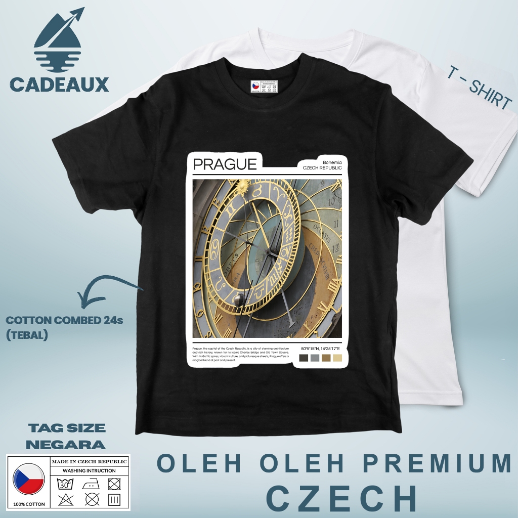 Kaos Oleh Oleh CZECH 14 PAKAI TAG ASAL NEGARA CZECH REPUBLIC T-Shirt Cotton Combed 24s SOUVENIR PREM