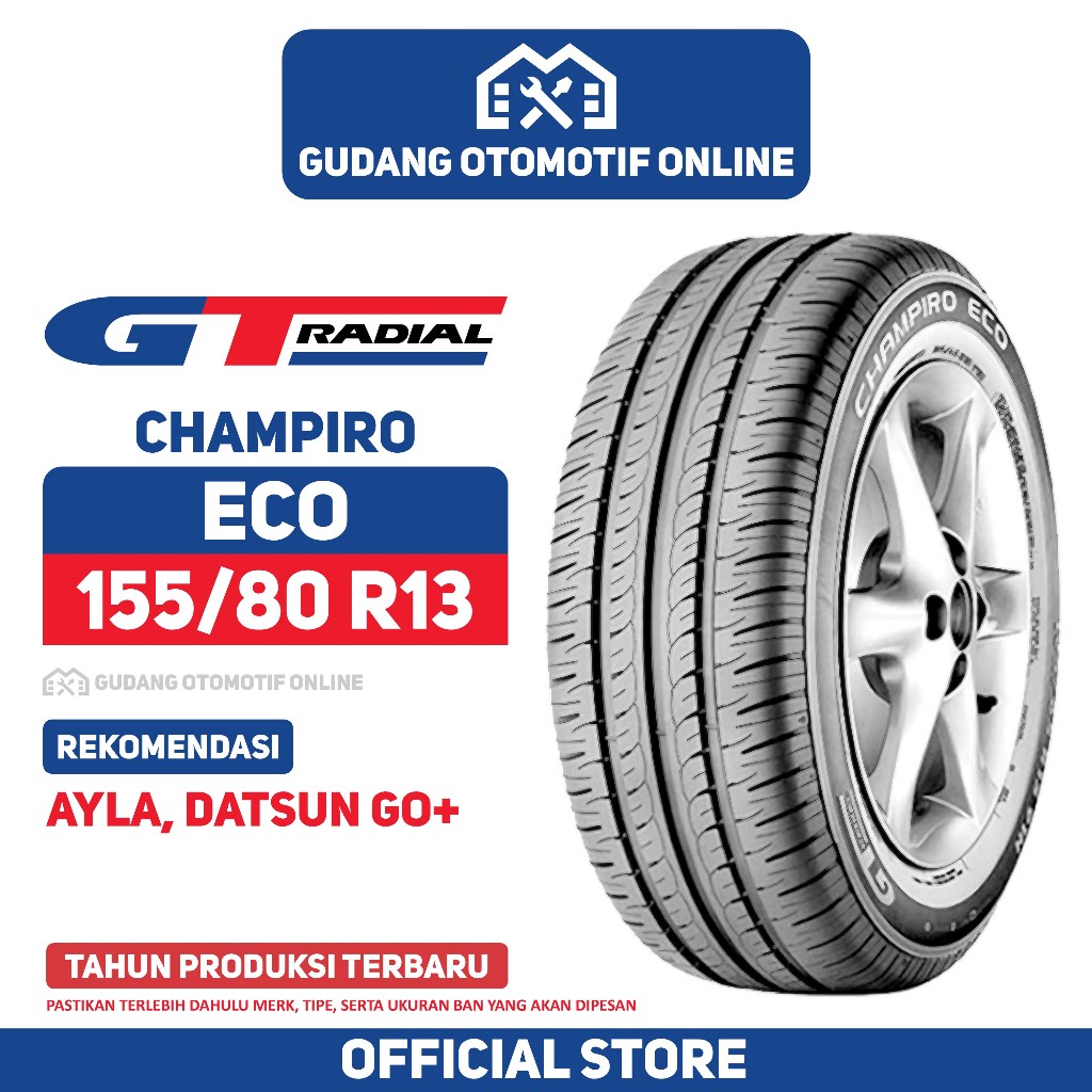 Ban GT Radial Champiro Eco 155/80 R13 Ban Mobil Ayla Datsun Go