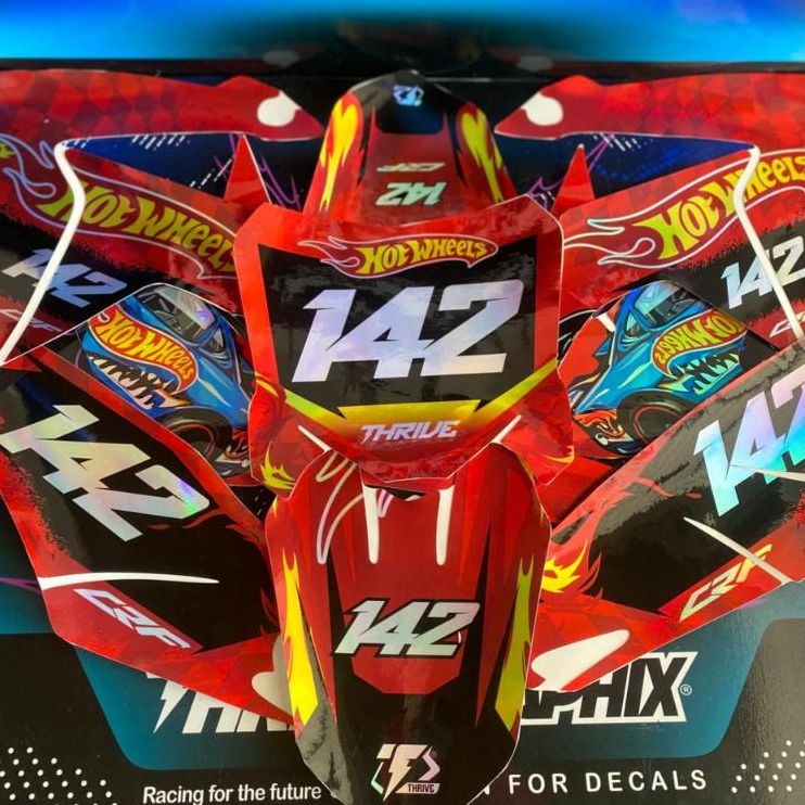 DECAL STICKER CRF 250 HOLOGRAM GLOSSY BEBAS REQUEST CUSTOM