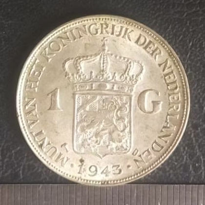 #11.WH. KOIN KUNO || KOIN PERAK || SILVER COIN WILHELMINA 1 G TAHUN 1943
