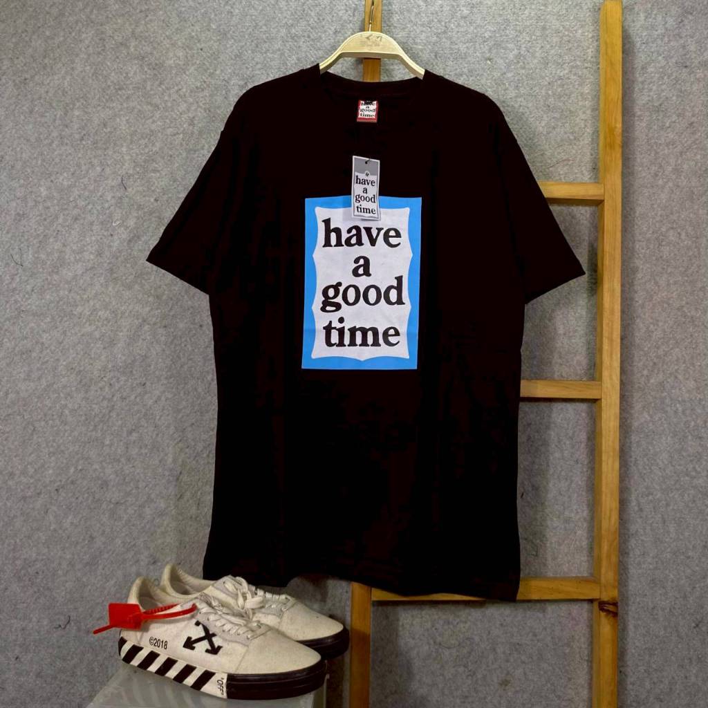 BAJU KAOS T-SHIRT HAGT HAVE A GOOD TIME BOX BIRU HITAM