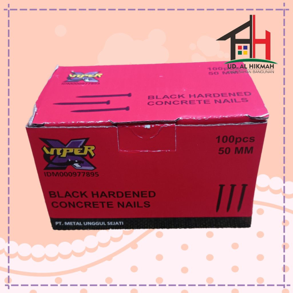 Paku beton hitam VIPER 5 CM / 50 MM