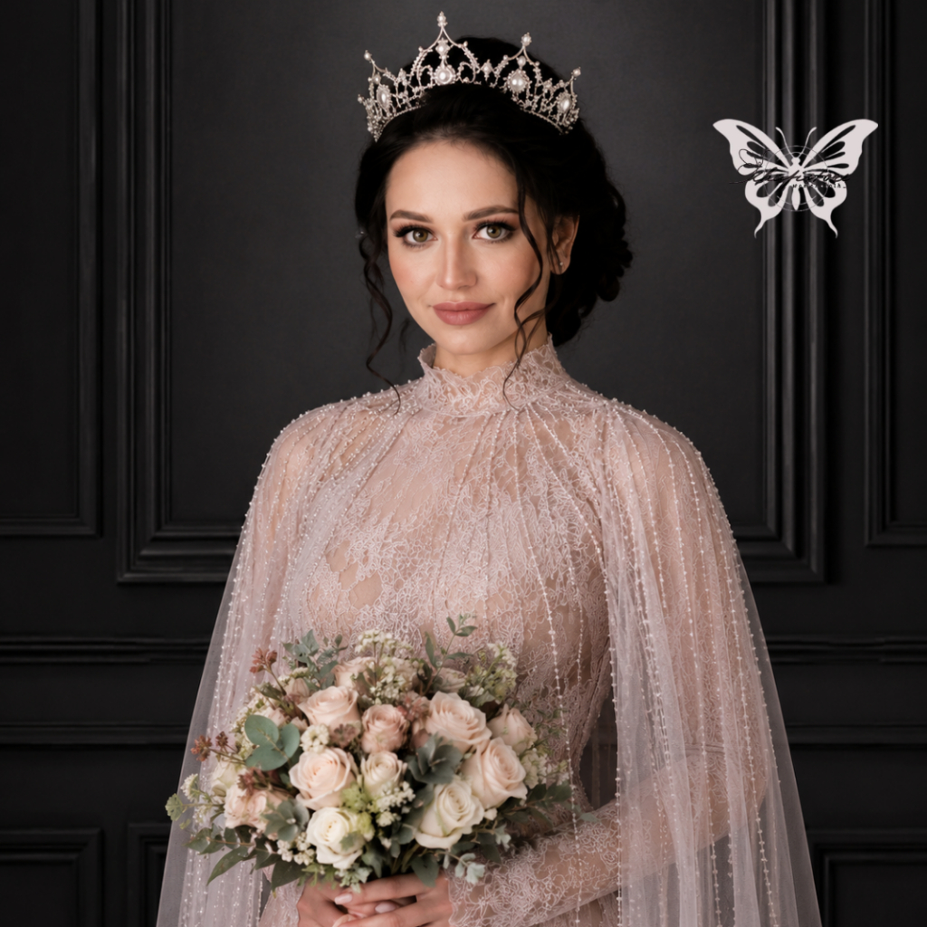 Slayer Jubah Pengantin Handmade Tile Payet Mutiara Diamond Veil Gaun Wedding Mewah Premium