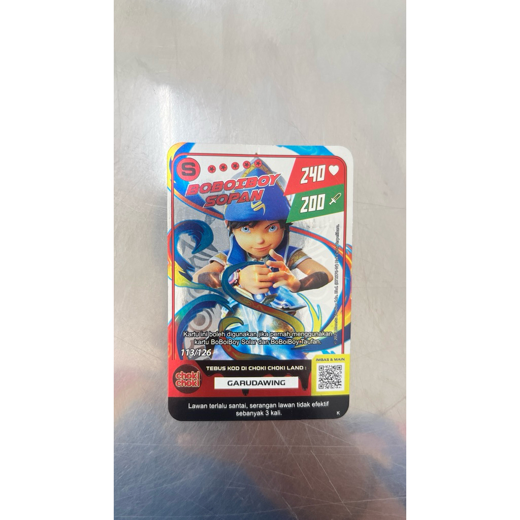 (1pcs) KARTU BOBOIBOY SOPAN