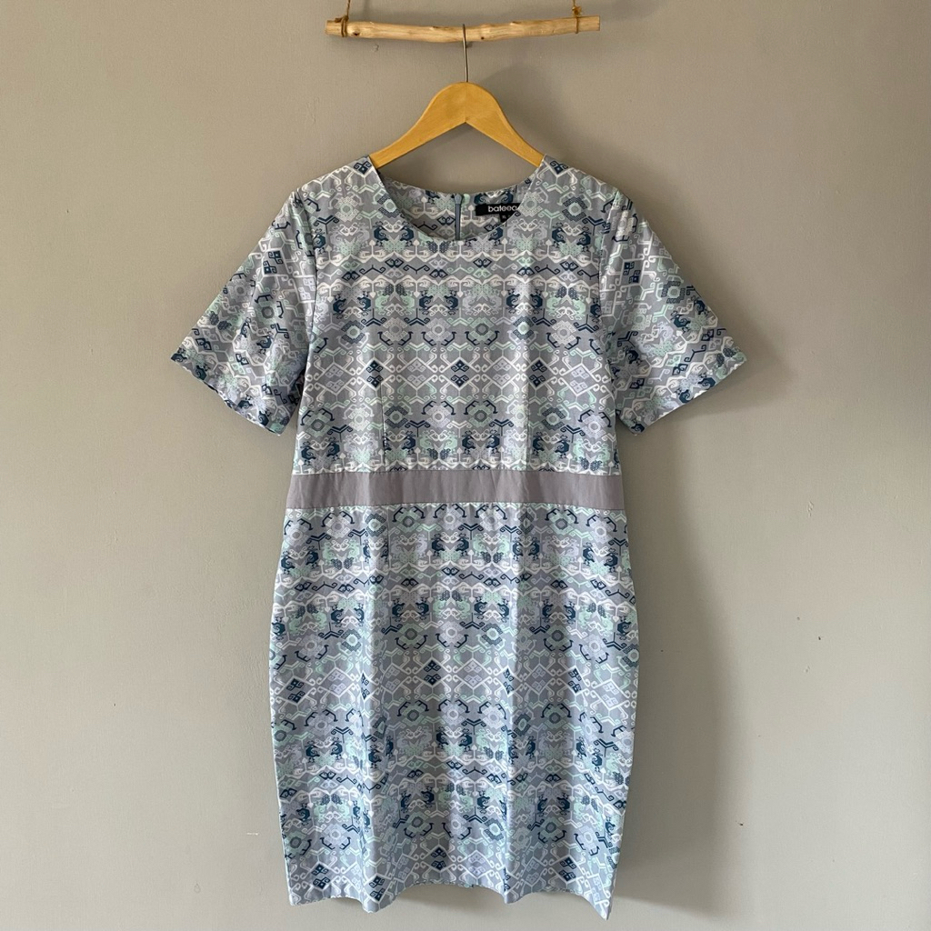 Dress Wanita Baby Blue Batik Bateeq