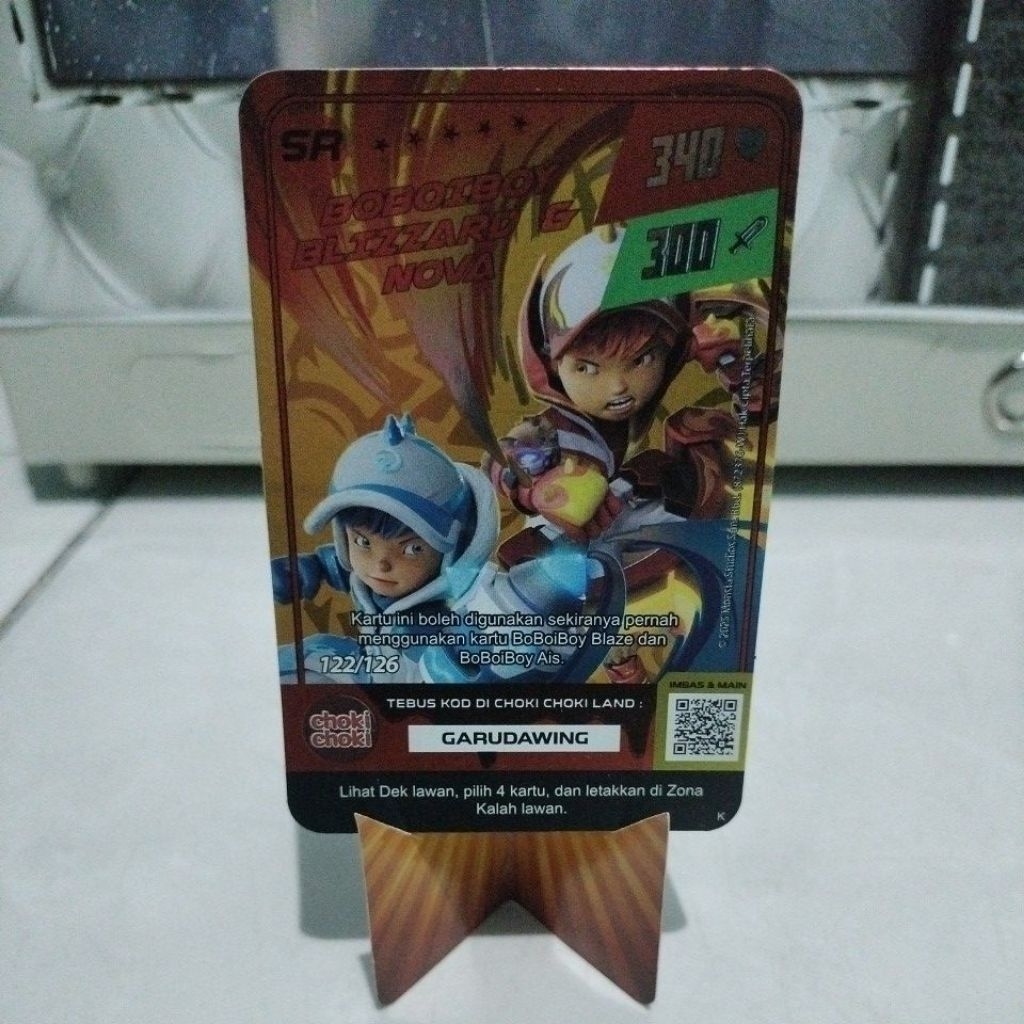 Kartu Choki-choki Boboiboy SR Nova & Blizzard