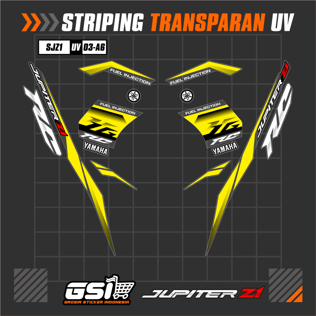 STRIKER STRIPING UV TRANSPARAN JUPITER Z1 CUSTOM RC - STRIPING JUPITER Z1 VARIASI RC - SJZ1-UV