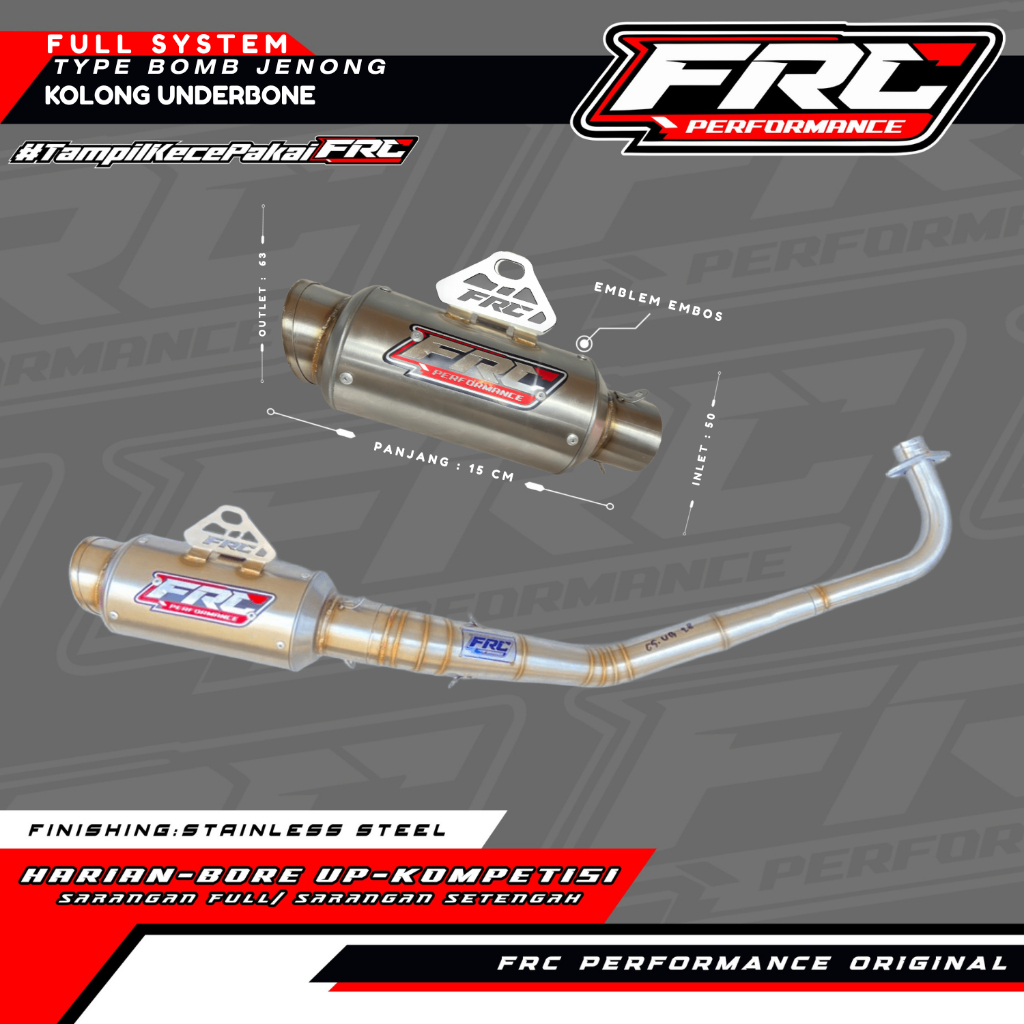 Knalpot FRC Performance Fullsystem – Model Kolong Underbone Type: FR BOMB JENONG – by FRC PERFORMANC