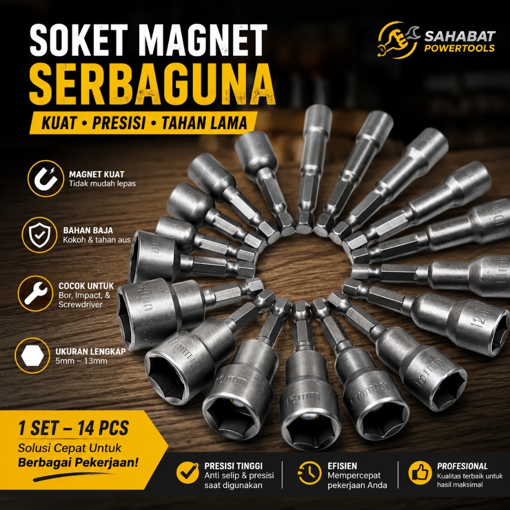 Mata Bor Roofing Magnet Hex Adaptor Bit Mata Roofing Magnetic Bor Roofing Mata Socket
