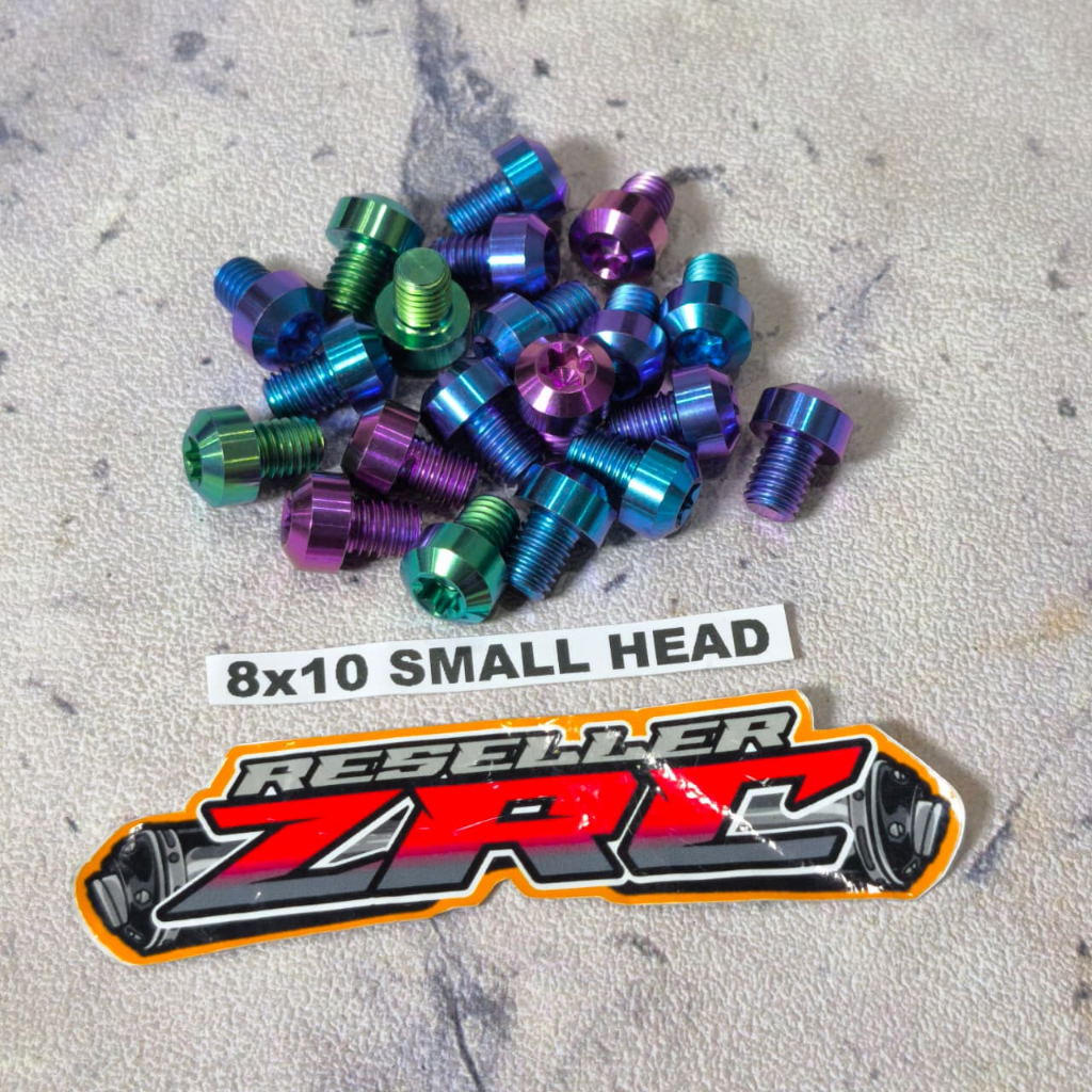 Baut Probolt Titanium M8x10 Small Head Drat 12 Panjang 1Cm/ baut titanium m8x10 smallhead drat12 pan
