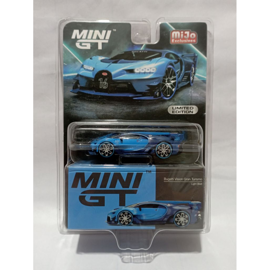 MINI GT 266 BUGATTI VISION GRAN TURISMO BLUE LIGHT MIJO EXCLUSIVE