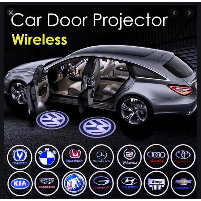 [GG] Lampu Logo LED Pintu Mobil Wireless Tanpa Kabel Door Light Projector Car - Tulis Variasi di Cat