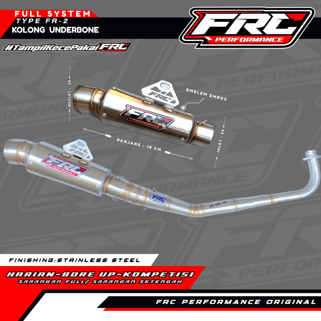 Knalpot FRC Performance Fullsystem – Model Kolong Underbone Type: FR 2 – by FRC PERFORMANCE.