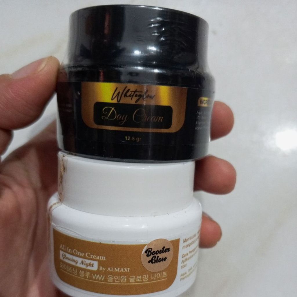 Salep pelicin wajah pink almaxi glow dan cream siang whitening Al Maxi glow