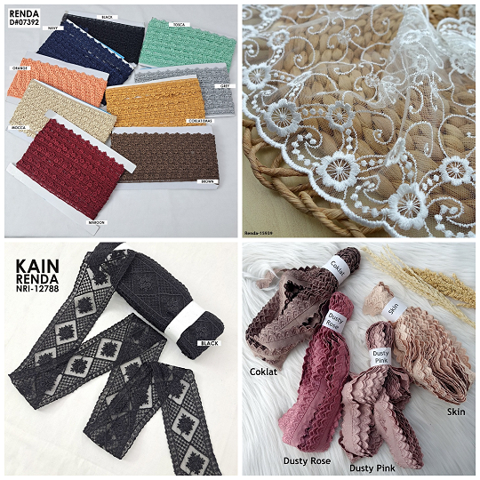[SALE] Lace / Kain Renda Bordir / Renda Giper / Renda Katun / Renda Premium All Motif 2 (Per Roll - 