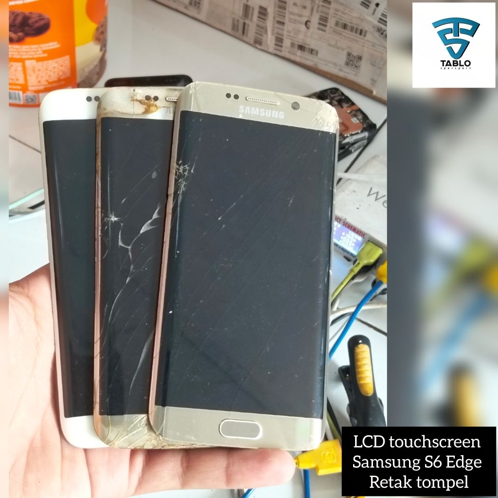 Lcd Touchscreen Samsung S6 Edge G928 retak tompel