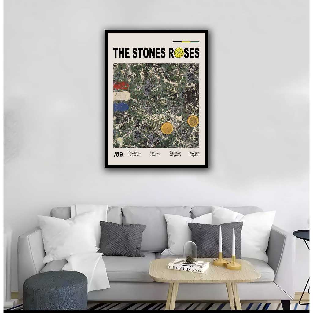 POSTER FRAME HIASAN DINDING THE STONES ROSES - DEKORASI PAJANGAN DINDING