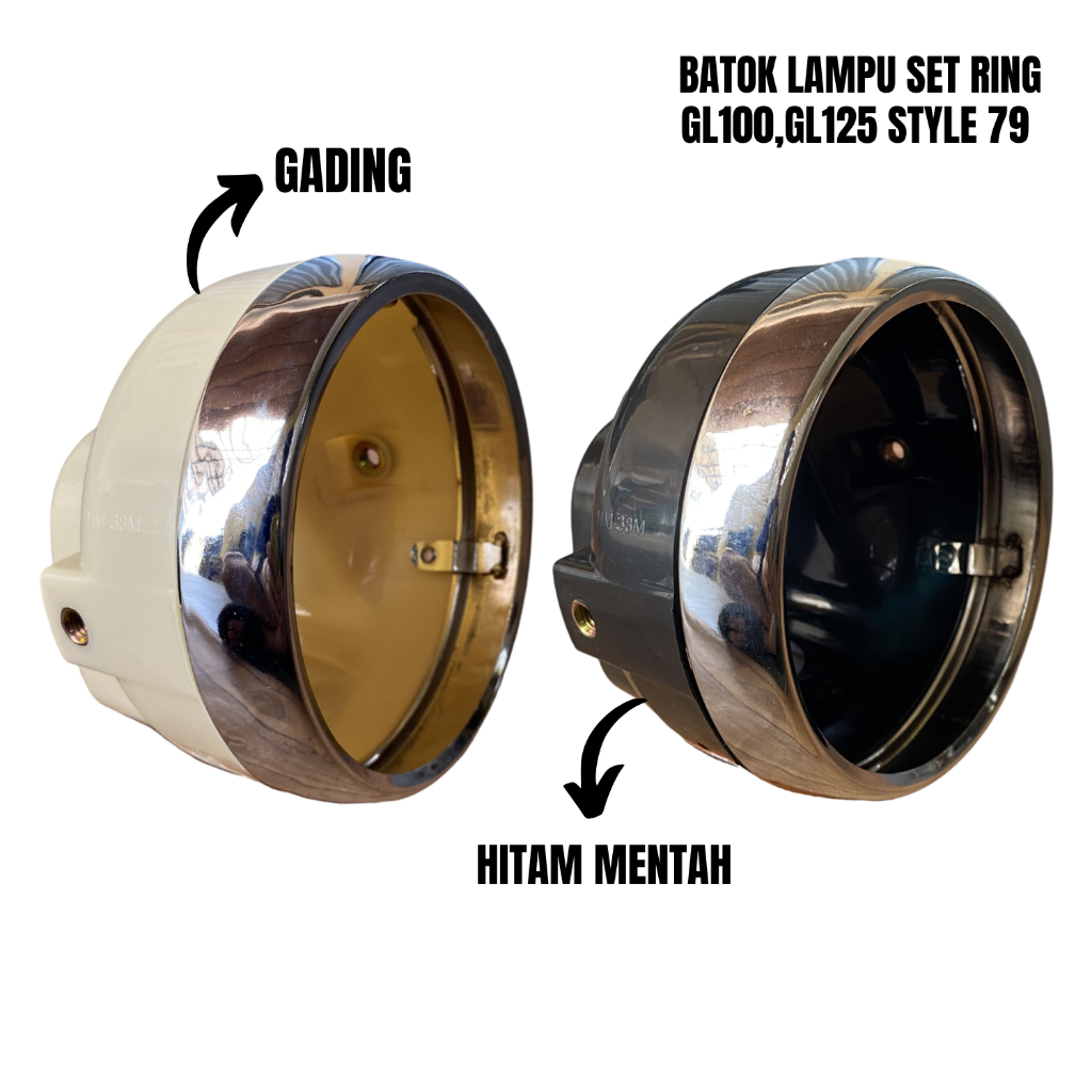 Batok Set Ring Lampu Depan Gl 100 125 Gl100 Gl125 Bulat Style 1979 79 JH125 Gading Mentah