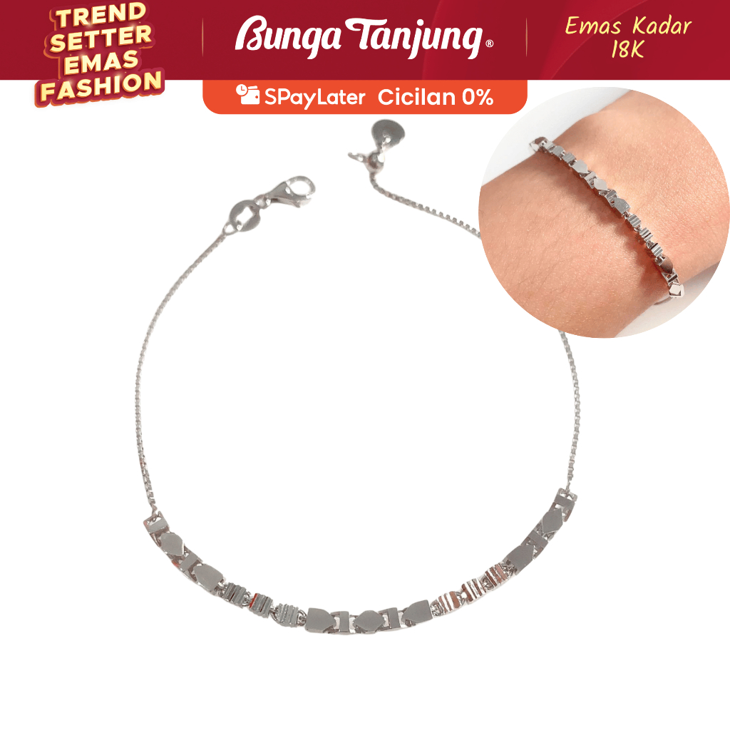 GELANG REFLECTA FANIA BOX CHAIN - EMAS 18K - BUNGA TANJUNG GOLD