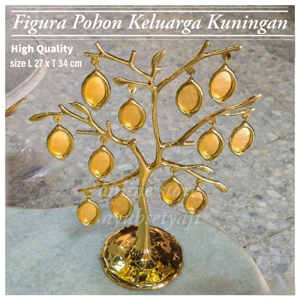 Figura Pohon Keluarga Kuningan antik size 02 Besar Frame Foto silsilah keluarga Figura foto Hiasan B