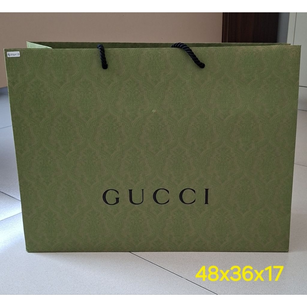 PaperBag GuccI Ori hijau batik 48x36x17