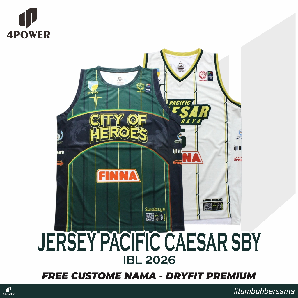 JERSEY BASKET PACIFIC CAESAR SURABAYA IBL 2026 TERBARU - JERSEY PCS SURABAYA IBL 2026