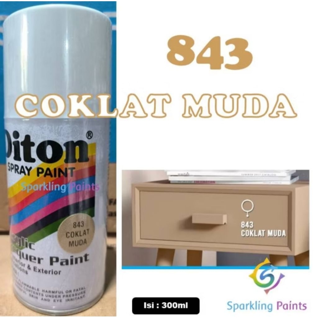 Pilok Diton Coklat Muda 843 300ml Cat Semprot Beige Cream Krem Susu Milo