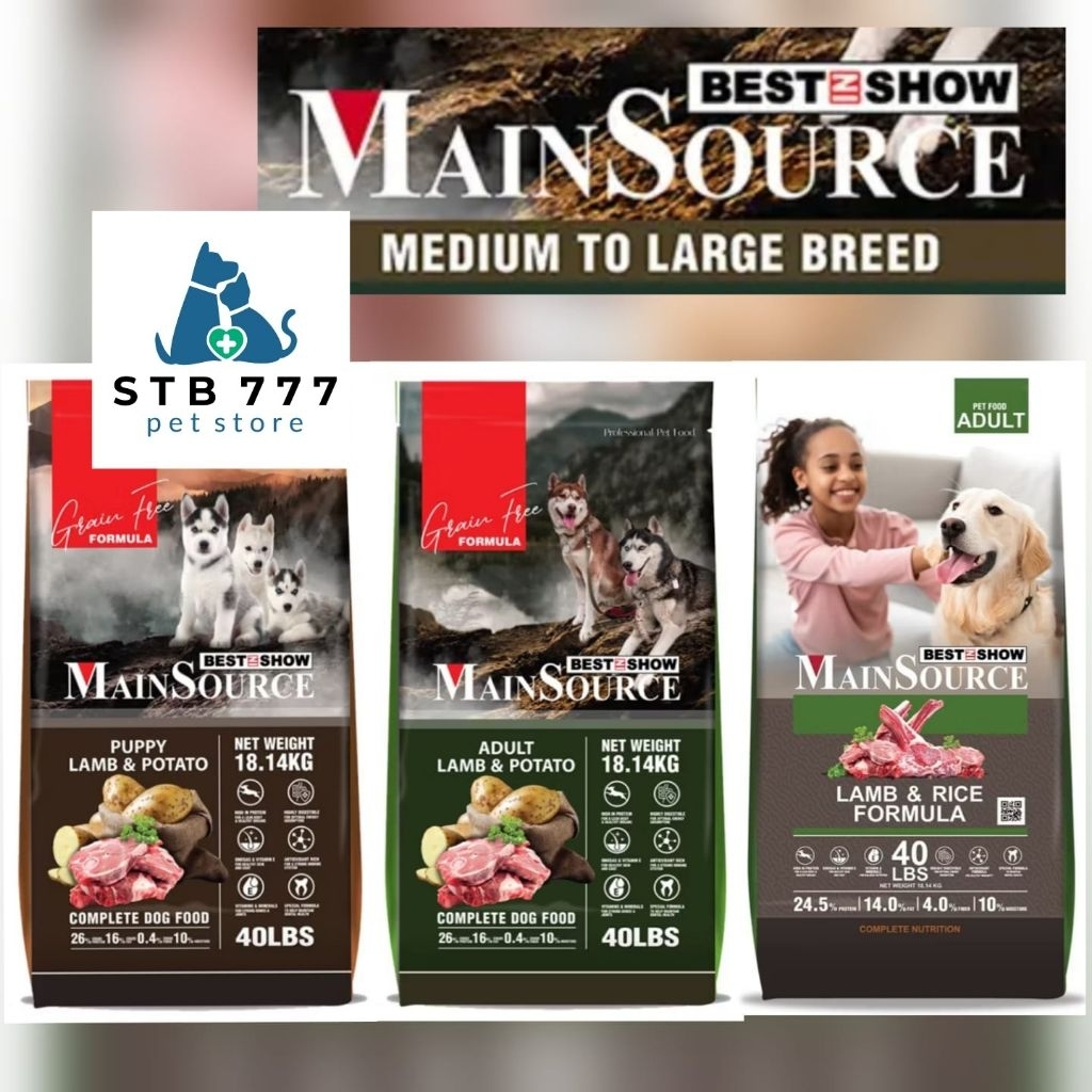BEST IN SHOW Mainsource LAMB Rice & LAMB Potato 18kg - makanan kering anjing