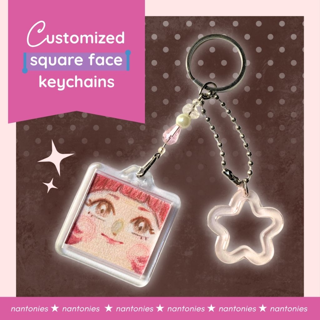 Custom Face Sketch Keychain | Gantungan Kunci Lucu Custom Gambar Wajah