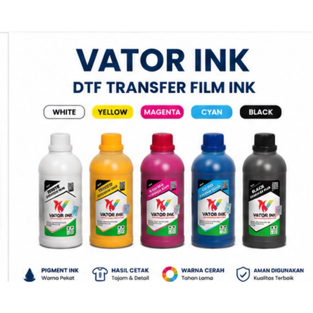 Vator Ink Transfer Film DTF CMYKW 500ML