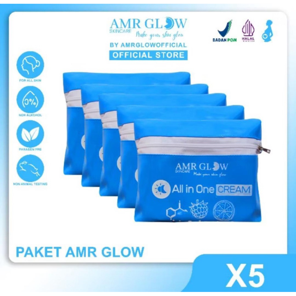 Amr Glow paket jual 5paket amr glow skincare