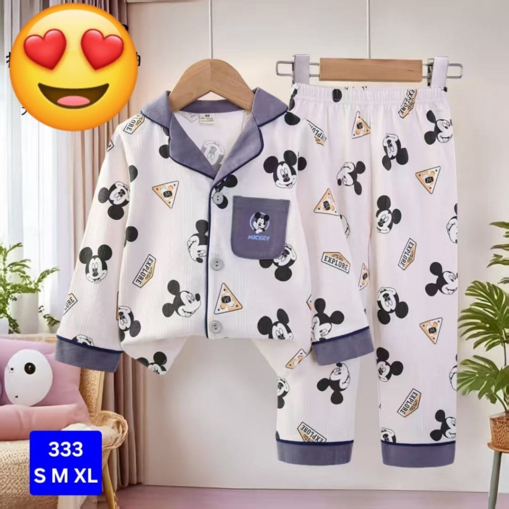 PPKCANK -140526- PIYAMA ANAK ORGANIK PP KANCING BRAND PREMIUM YIMENG KUBAO USIA 1 S.D 12 TAHUN MOTIF